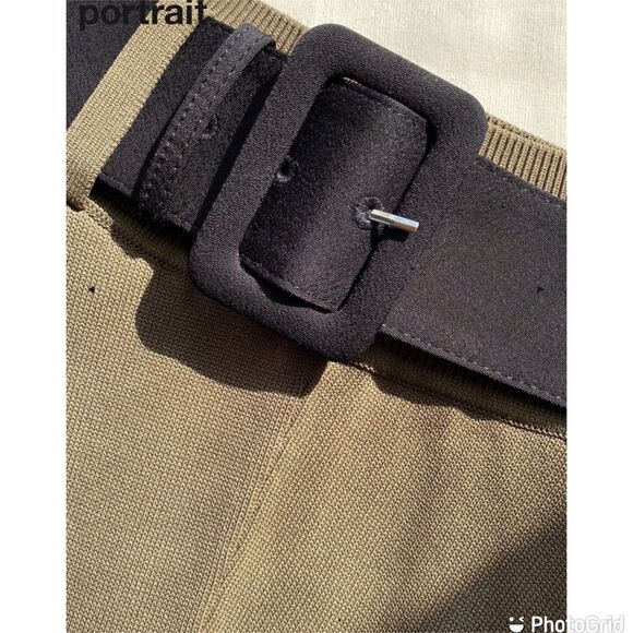 NEW Self-Portrait Khaki Knitted Joggers with Belt Size 4 - Picture 4 of 13